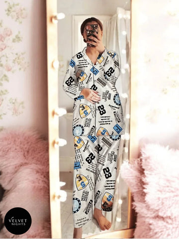 Cozy 2-Piece Full-Sleeve Silk Nightwear