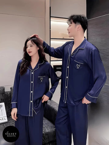 Luxe Silk Couple Night Suits – Soft, Stylish & Made for Two