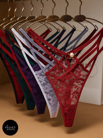 Pearl Lace Strappy Thong β Sensual Elegance β¨π
