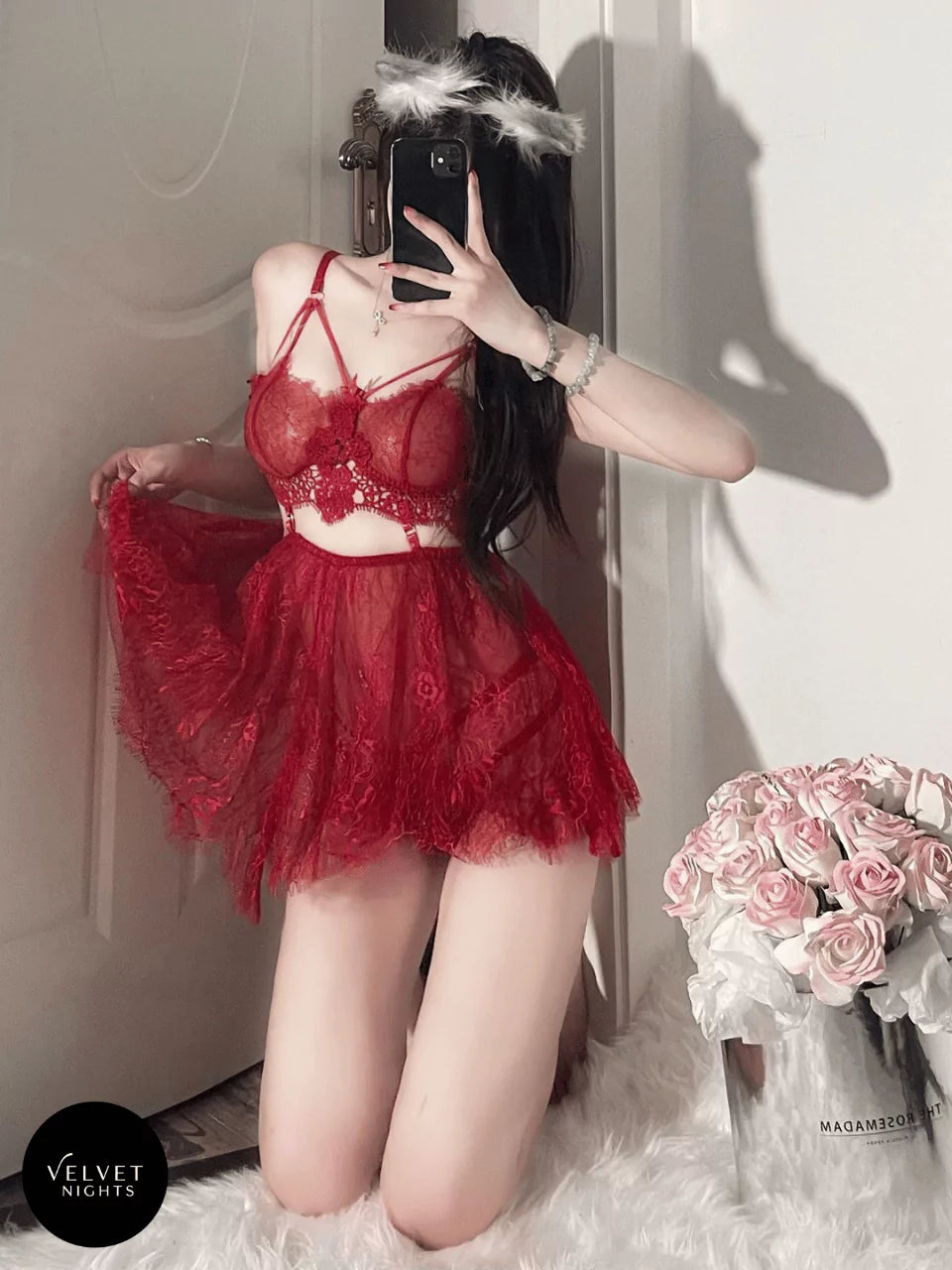 Sexy 2-piece Nighty with Lace