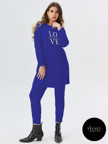 Azure Bliss – 2-Piece Cotton Long Night Suit for Everyday Comfort 💙✨