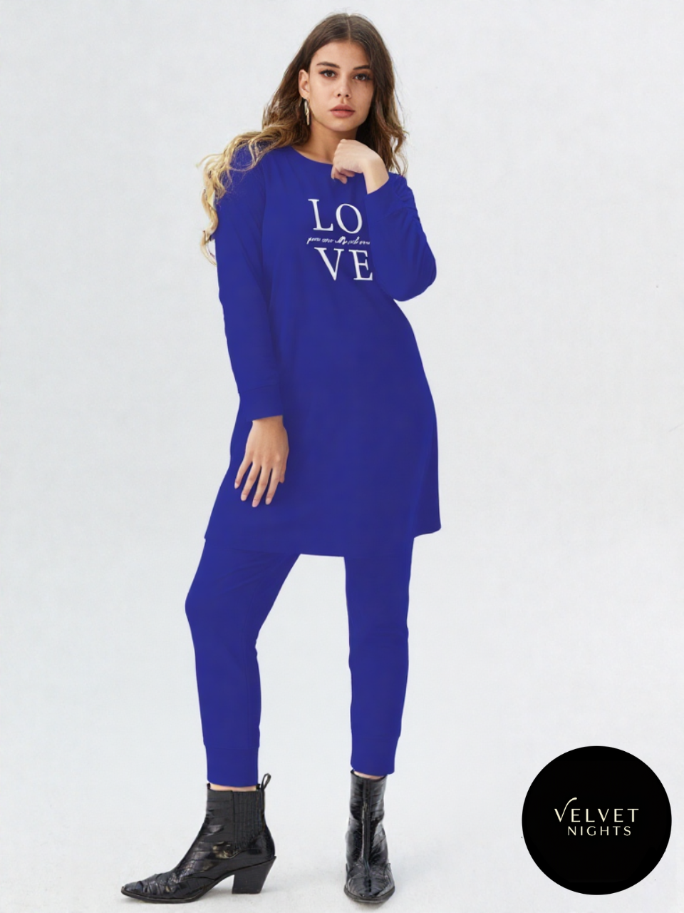 Azure Bliss – 2-Piece Cotton Long Night Suit for Everyday Comfort 💙✨
