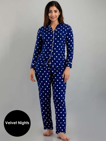 The Sapphire of your Eyes- 2 Piece Silk Night Suit