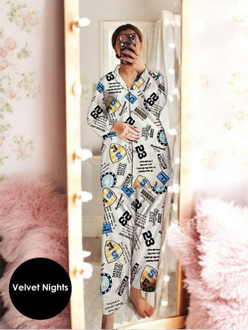 Cozy 2-Piece Full-Sleeve Silk Nightwear