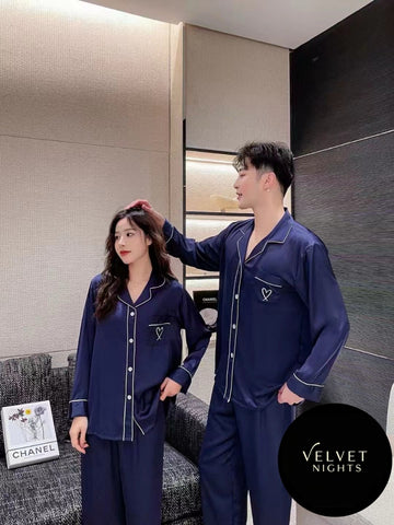Luxe Silk Couple Night Suits – Soft, Stylish & Made for Two