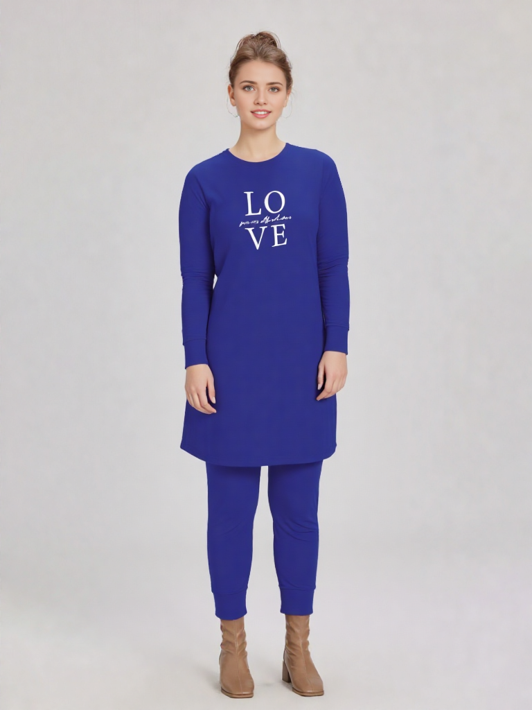 Azure Bliss – 2-Piece Cotton Long Night Suit for Everyday Comfort 💙✨