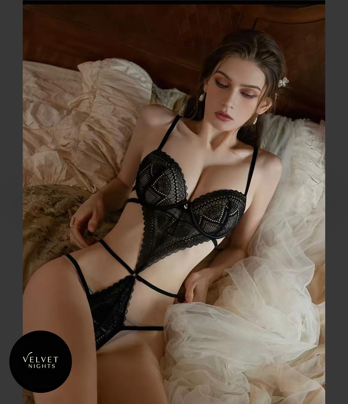 Black Premium Lace Teddy Lingerie ✨