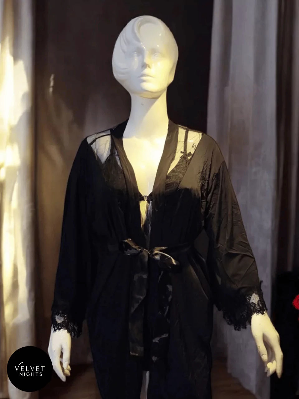 3 Piece Elegant Lace, Robe and Lingerie Set