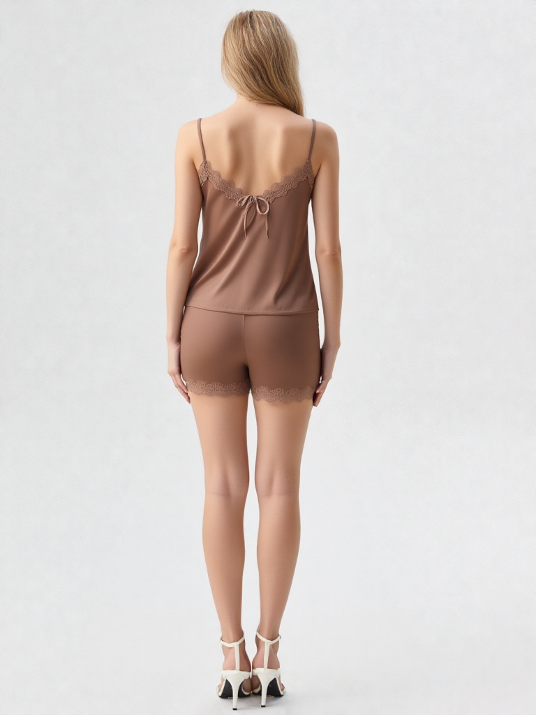 Silk Serenity 2-Piece Lace Sleepwear Set