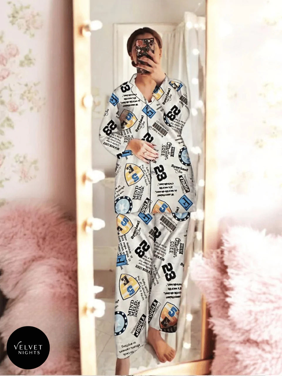 Cozy 2-Piece Full-Sleeve Silk Nightwear