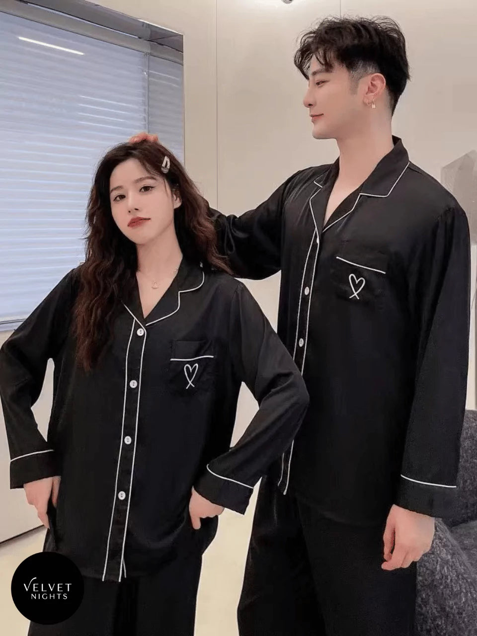 Luxe Silk Couple Night Suits – Soft, Stylish & Made for Two
