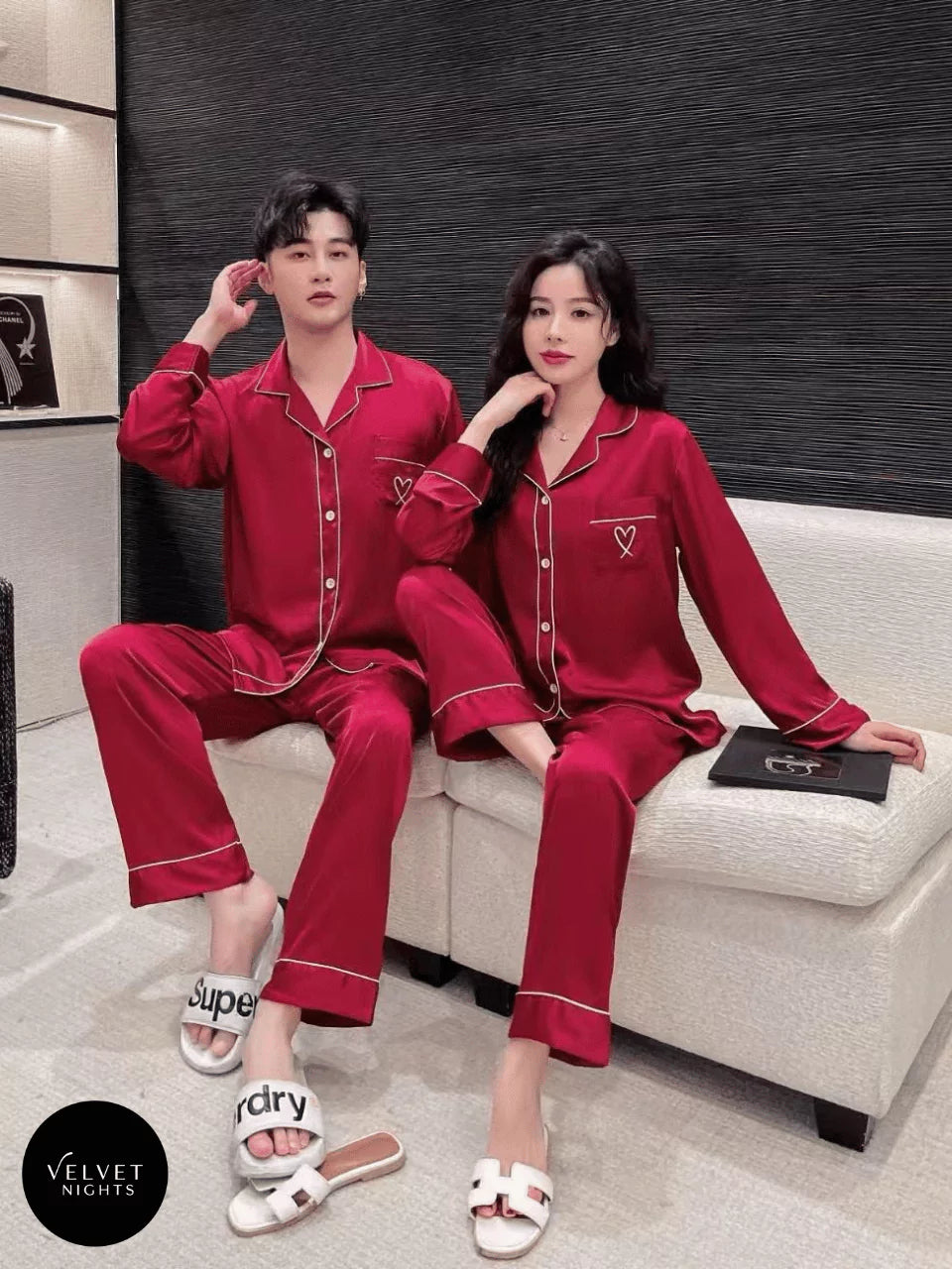 Luxe Silk Couple Night Suits – Soft, Stylish & Made for Two
