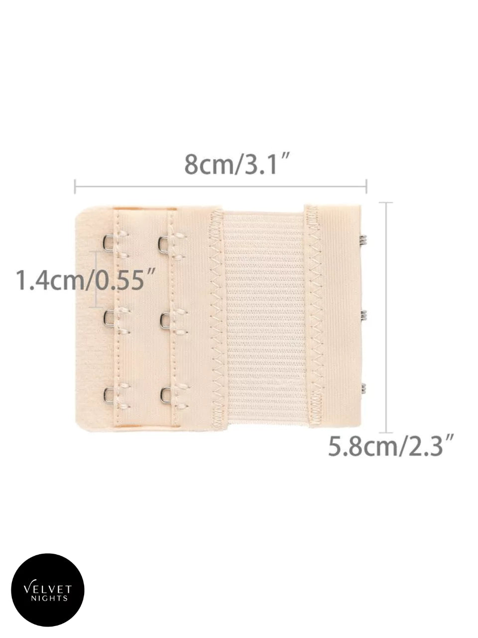 Pack of 4 Elastic Bra Extenders – 3 Hooks x 2 Rows