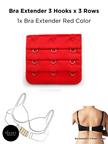 Pack of 4 Bra Extenders – 3 Hooks x 3 Rows