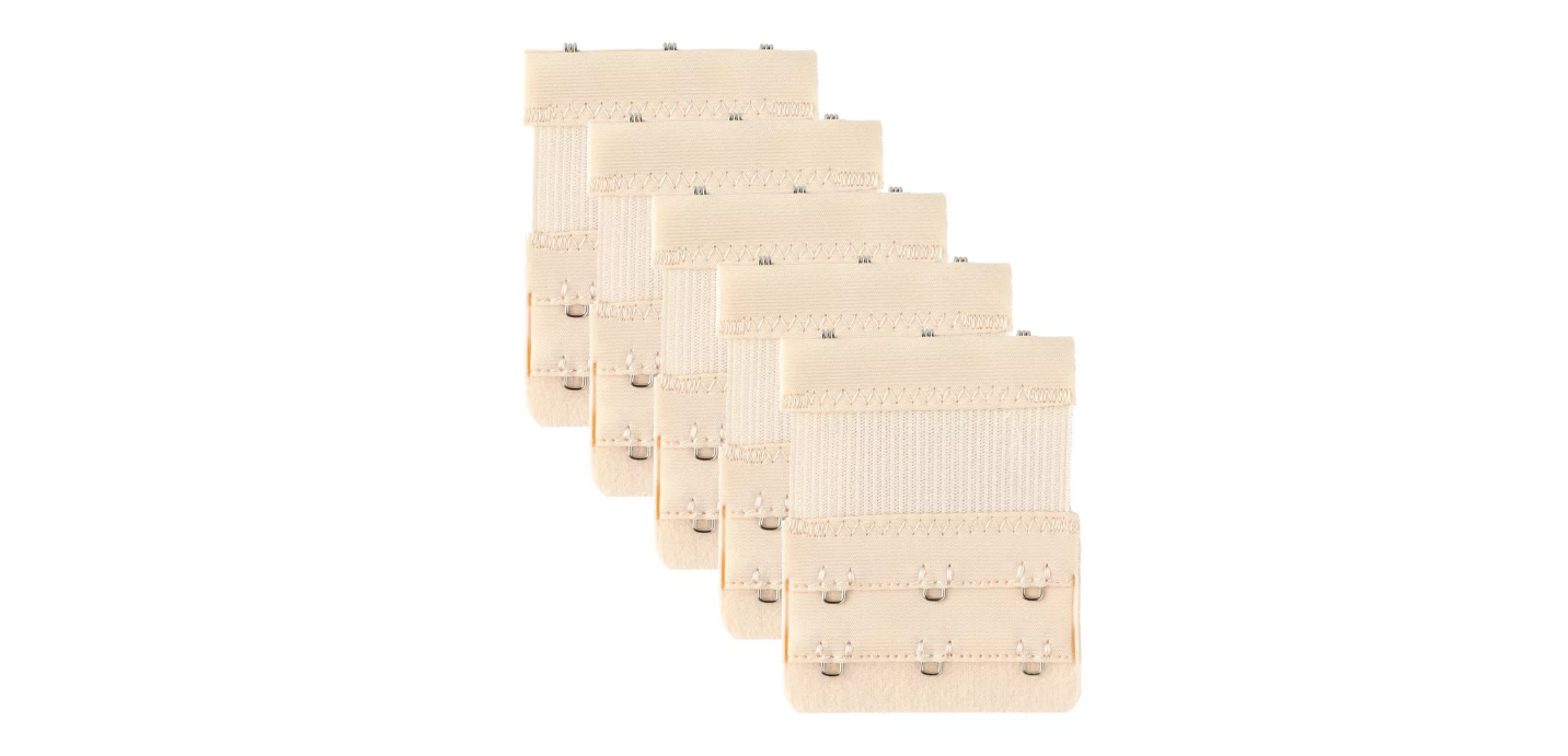 Pack of 4 Elastic Bra Extenders – 3 Hooks x 2 Rows
