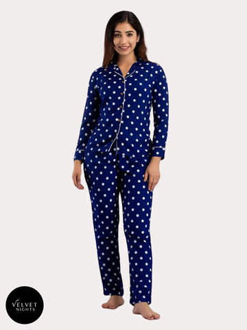 The Sapphire of your Eyes- 2 Piece Silk Night Suit