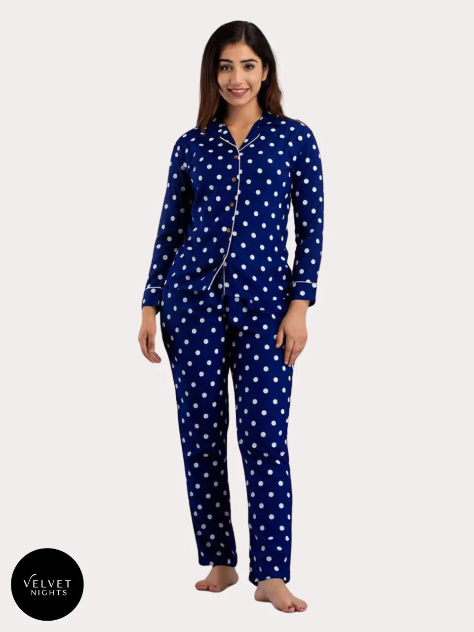 The Sapphire of your Eyes- 2 Piece Silk Night Suit
