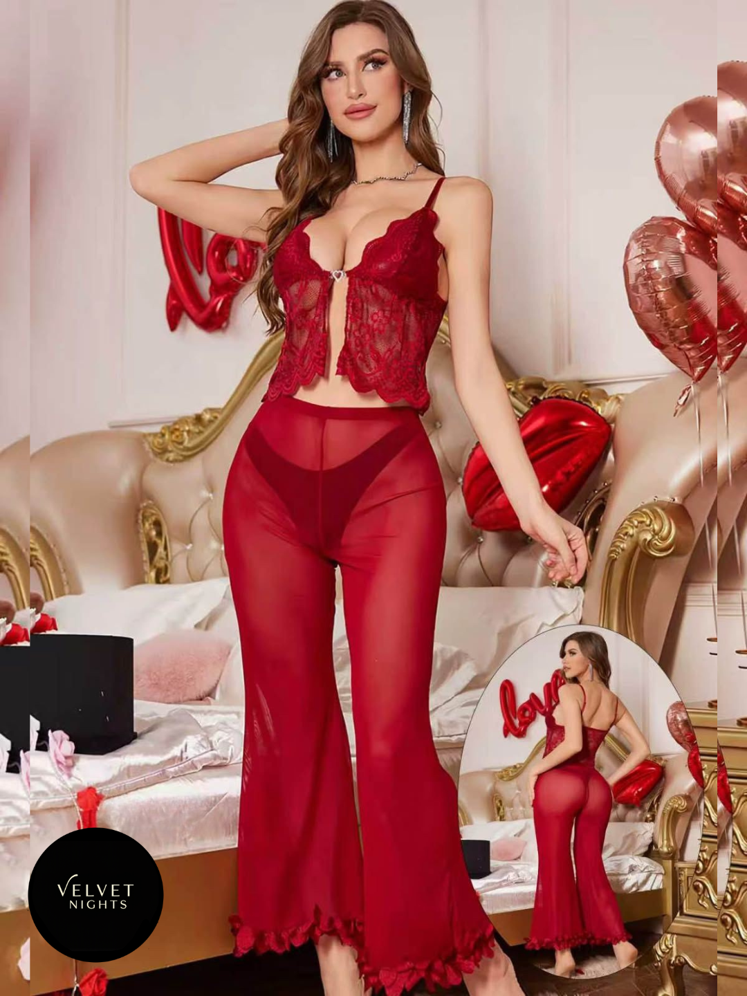 Scarlet Lace Sexy 2-Piece Lingerie Set