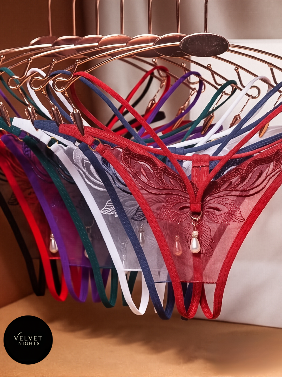 Ultra-Sexy Lace Butterfly Thong With Pearl Accent – For a Bold, Tempting Look