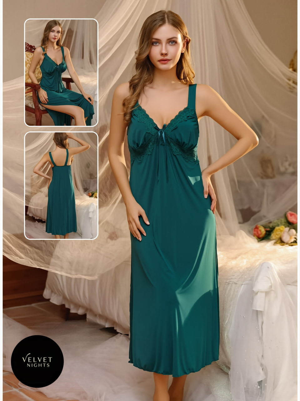 One piece Satin Bridal Nightwear for Timeless Romance