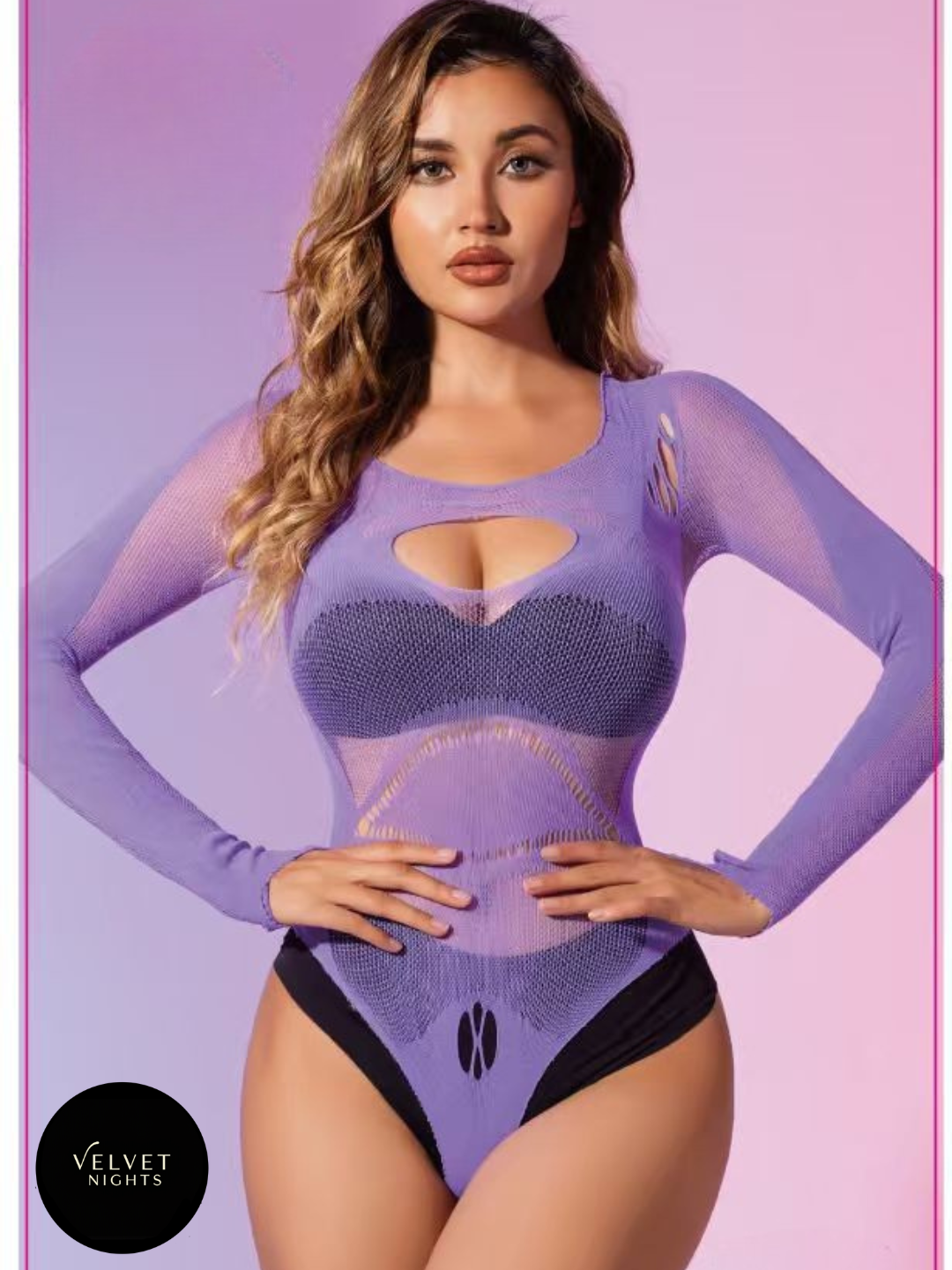 Colored Half Body Stocking – One-Piece Sheer Bodystocking