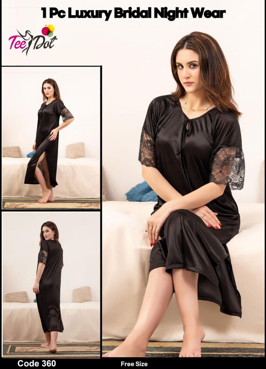 1 piece Satin Bridal Nightwear for Timeless Romance