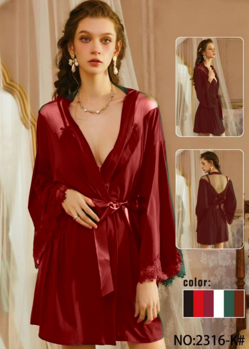 3 Piece Elegant Silk Nightwear