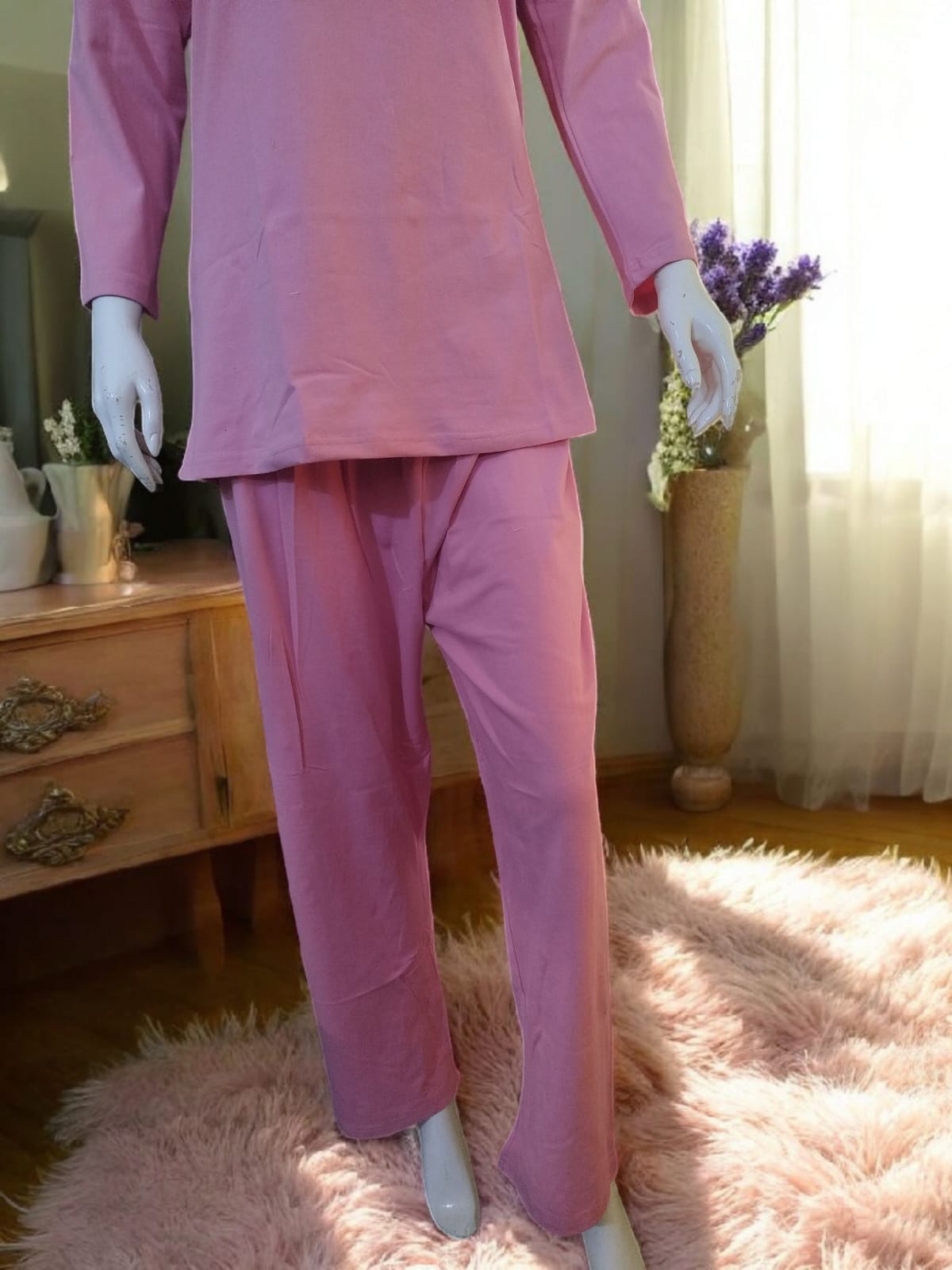 Cozy Coffee – Pink Cotton Pajama Set ☕💖