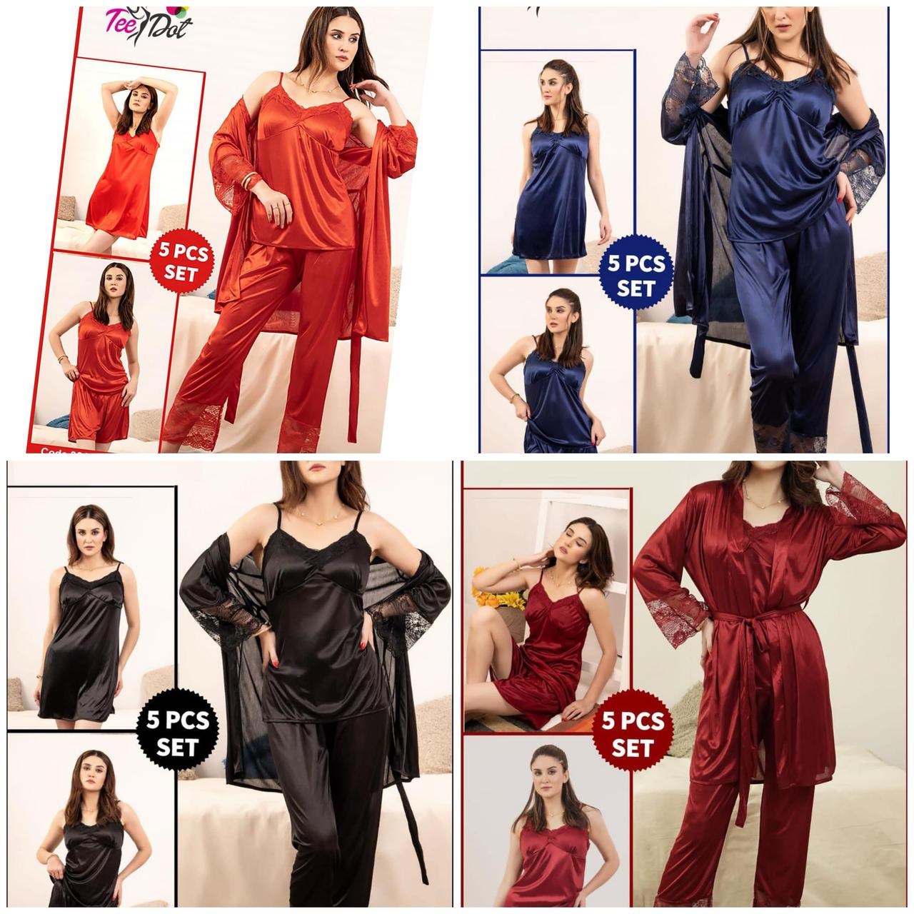 A 5-Piece Luxury Bridal Nightwear Set ❤✨