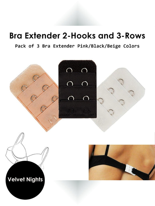 5o- Pack of 5 Elastic Bra Extenders – 2 Hooks x 3 Rows