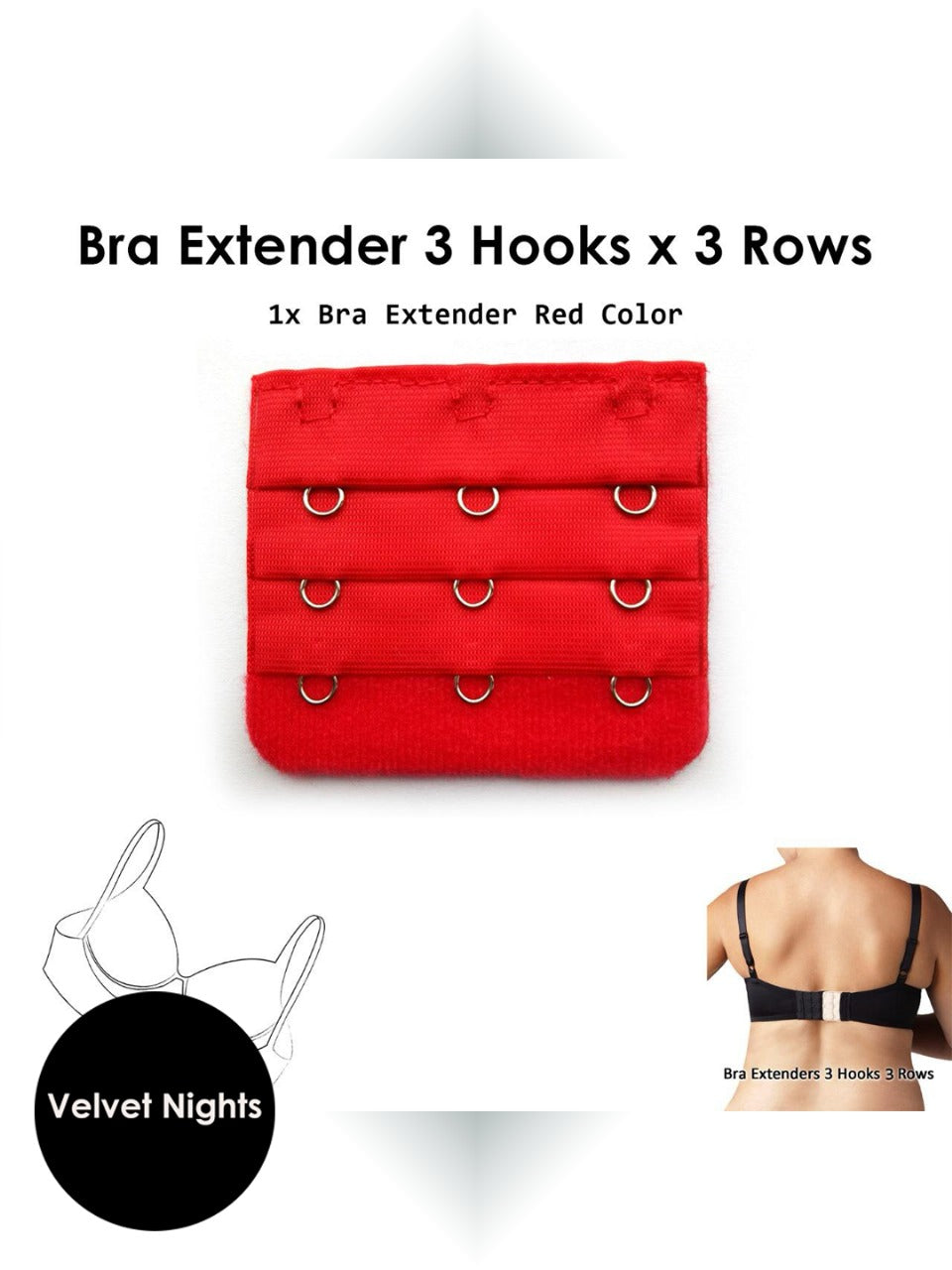Pack of 4 Bra Extenders – 3 Hooks x 3 Rows