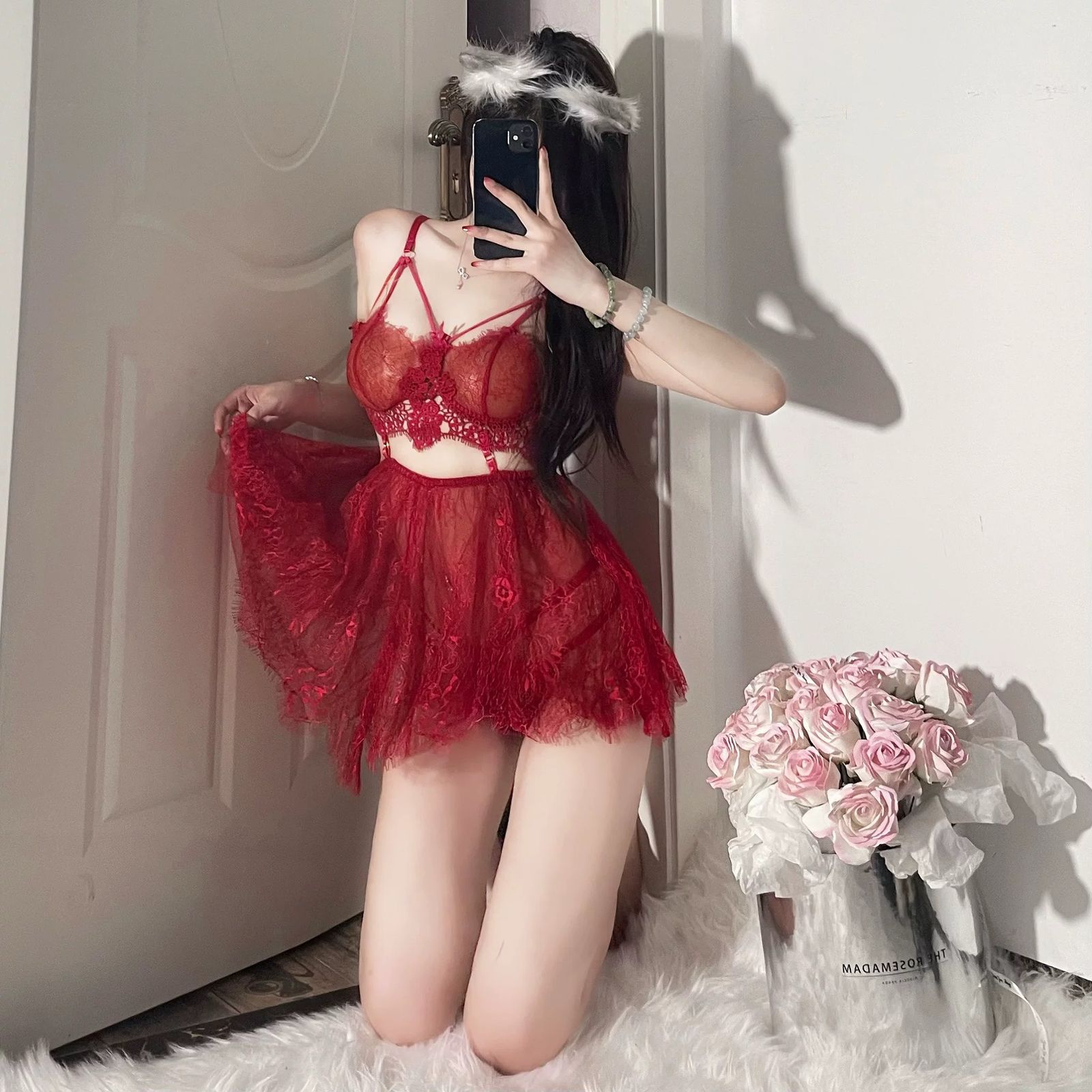 Sexy 2-piece Nighty with Lace