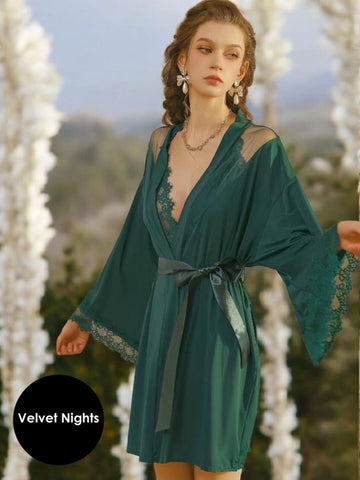 Elegance Lace Robe & Lingerie Set