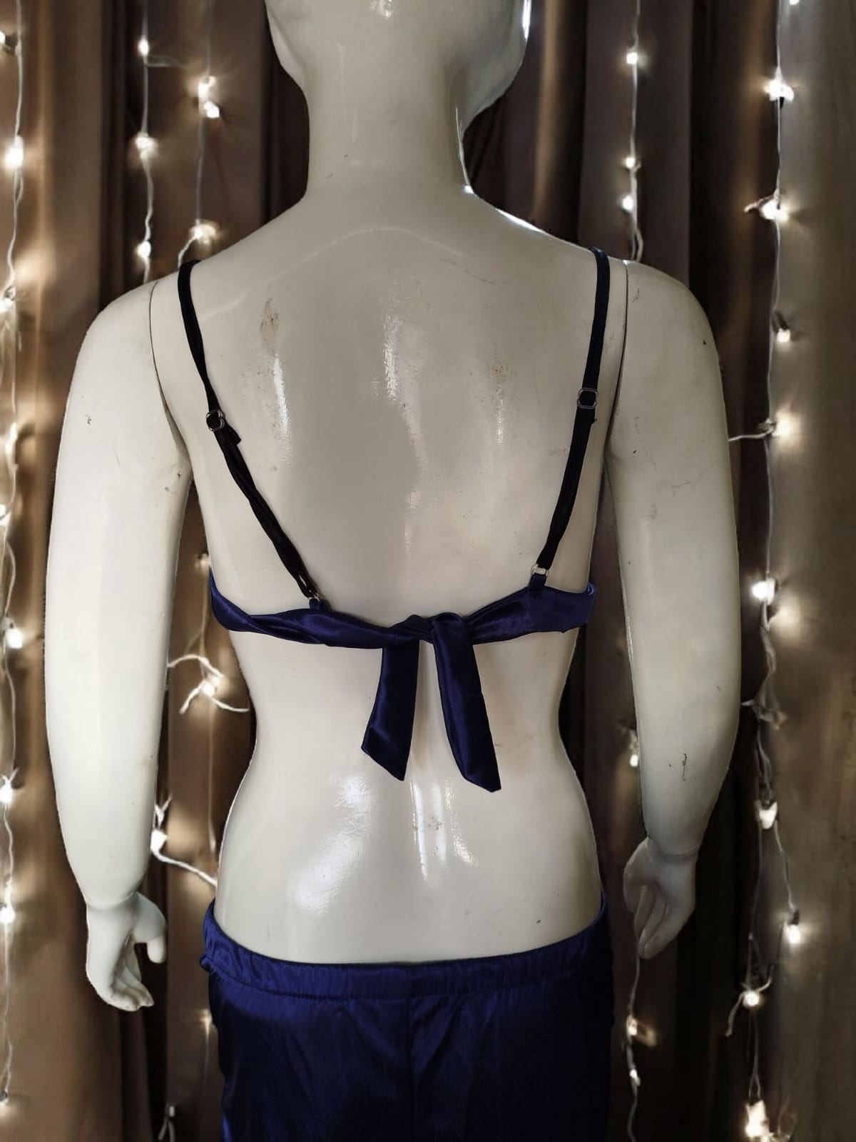 A Midnight Desire 3 Piece Silk Nightwear with Long Gown