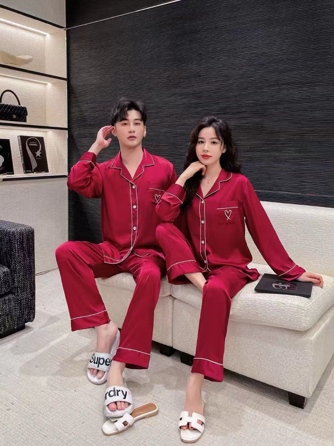 Luxe Silk Couple Night Suits – Soft, Stylish & Made for Two