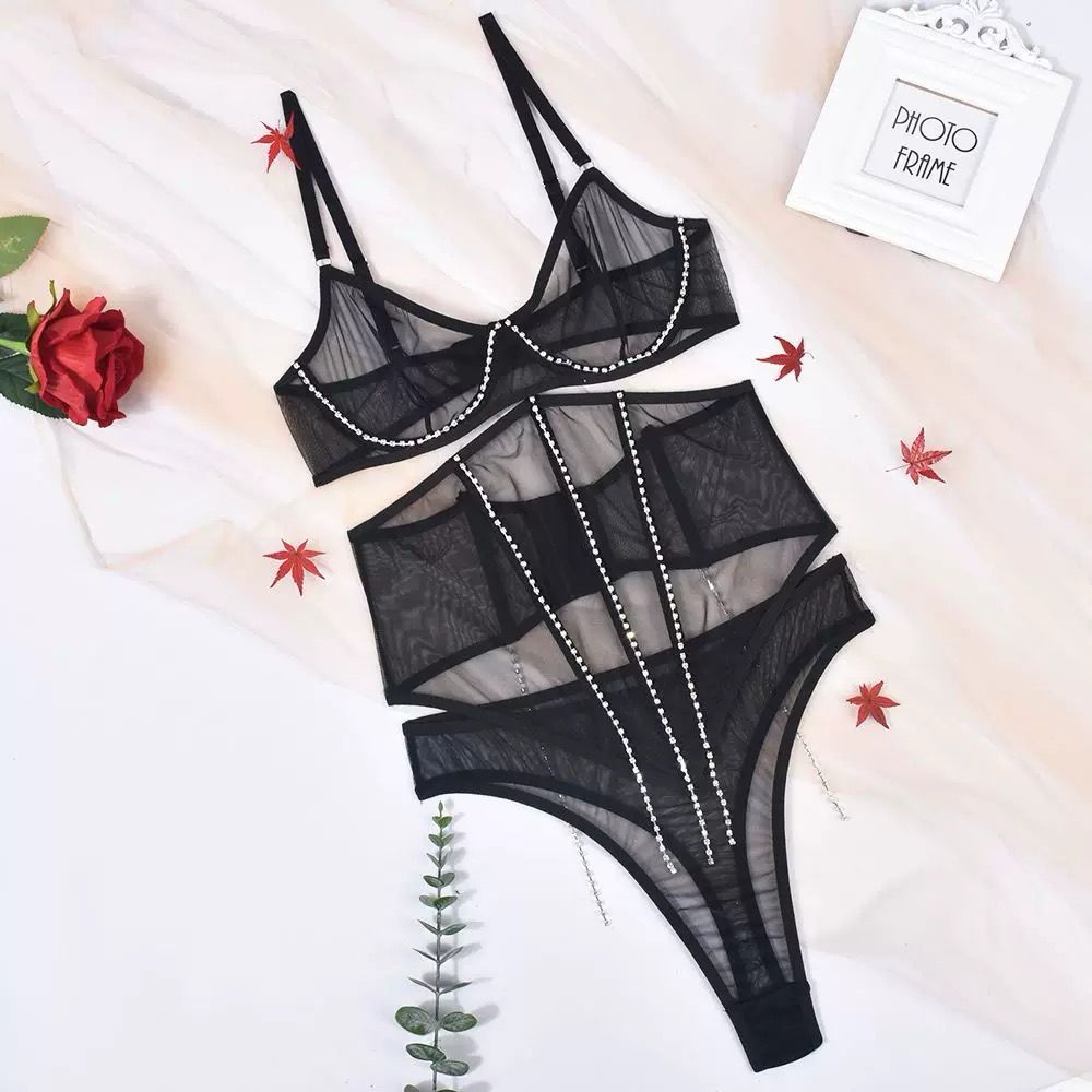 3-Piece Beaded Lingerie Set